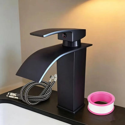 Robinet Cascade Noir Mat en Acier Inoxydable