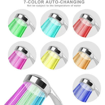 Pommeau de douche |Douchette LED 7 couleurs changeantes – Ambiance & Économie