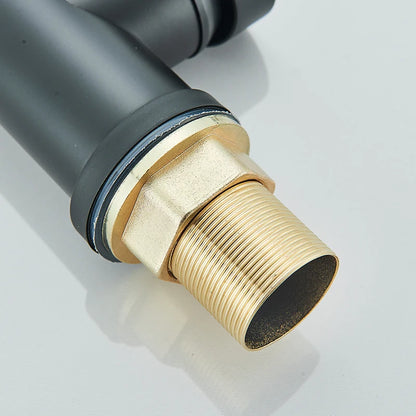 Robinet cuisine  | Mitigeurs cuisine-Robinet cuisine à ressort chromé avec douchette extractible — Jet aéré — Acier inoxydable – Bec rotatif