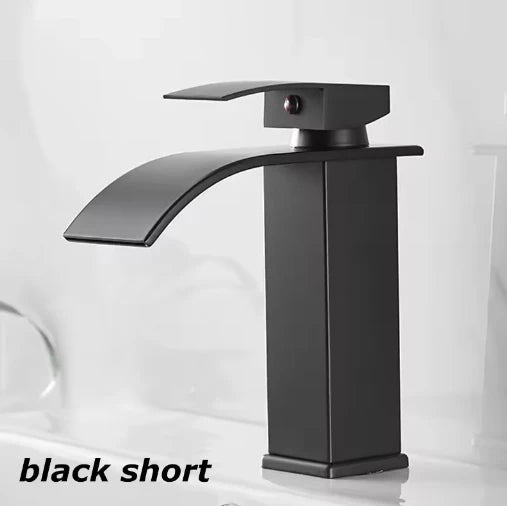 Robinet Cascade Noir Mat en Acier Inoxydable