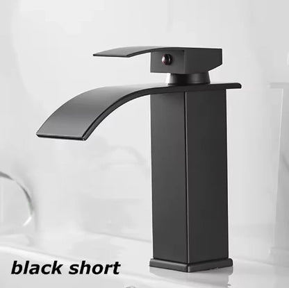 Robinet Cascade Noir Mat en Acier Inoxydable