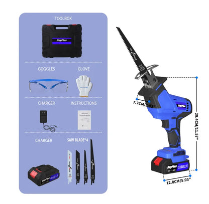 Scie Sabre Sans Fil Brushless 21V | Kit Complet 2 Batteries et 4 Lames