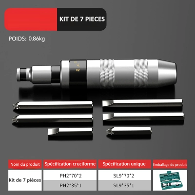 Tournevis a frapper, Kit de 7 pièces