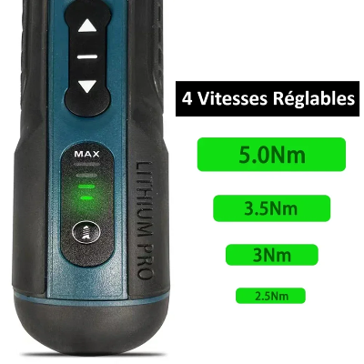 Tournevis electrique sans fi  réglage 4 vitesses