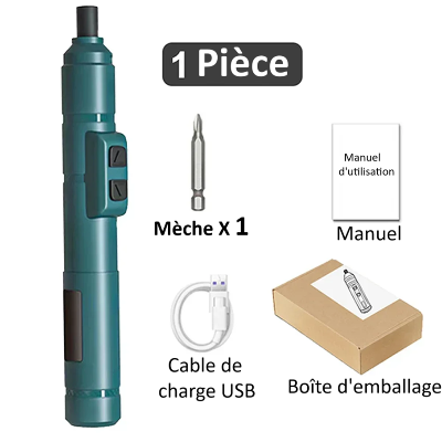 Tournevis electrique sans fil bleu  ,kit une pièce