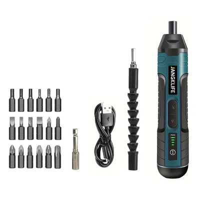 Tournevis electrique sans fil bleu et noir , confort ergonomique câble usb charge
