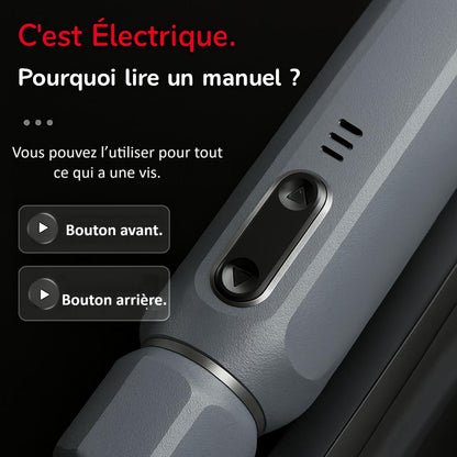 Tournevis électrique-, utilisation, bouton avant, bouton arrière