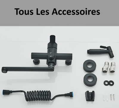 Les accessoires du Robinet de cuisine noir avec douchette