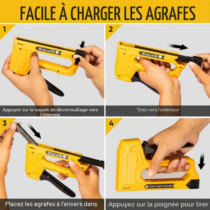 charger les agrafes d'une agrafeuse manuelle en 4 étapes
