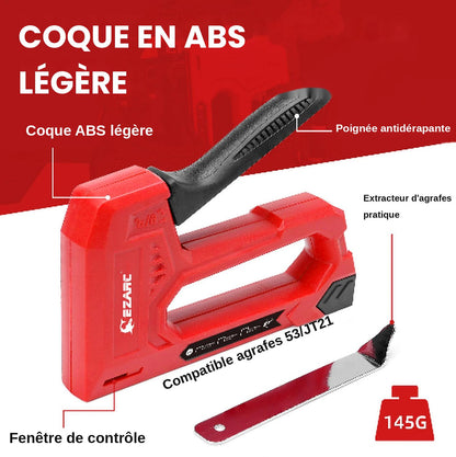 Agrafeuse manuelle rouge avec extracteur , coque ABS légère