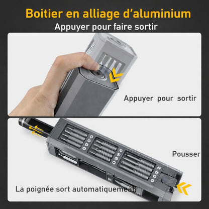 boitier alliagealuminiumdu tournevis professionel, poignne sort automatiquement
