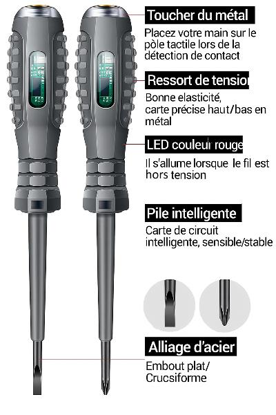 caracteristiques  tournevis electriques plat cruciforme
