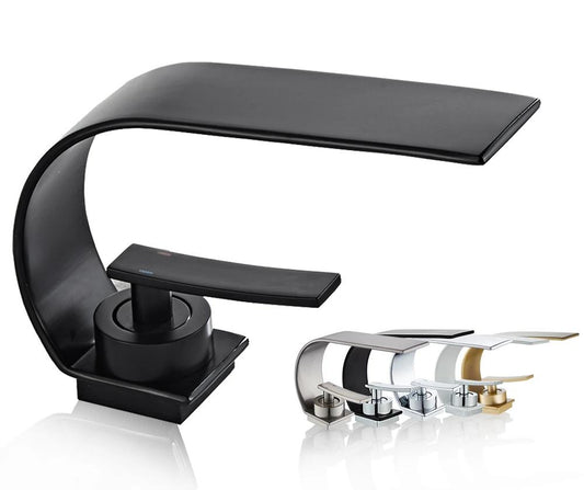 Cinq modèles de Robinet-salle-de-bain-noir mat, or, blanc, chrome