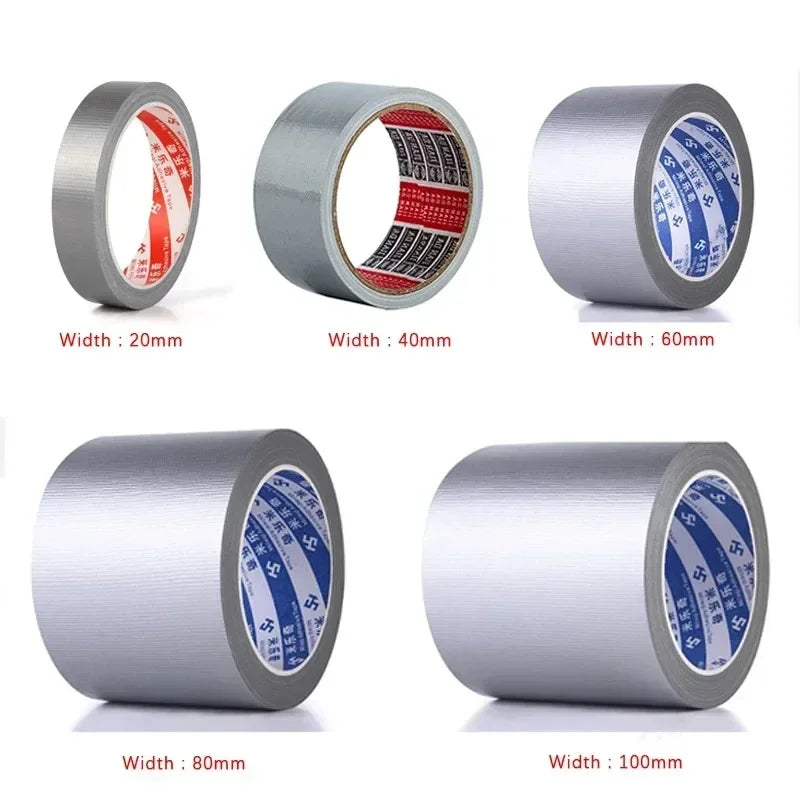 cinq rouleaux Ruban adhesif gris  resistants differentes largeurs