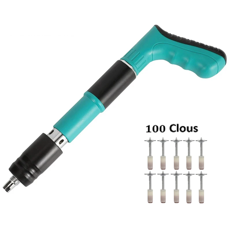 cloueur electrique bleu avec 100 clous