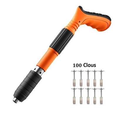 cloueur electrique orange avec 100 clous