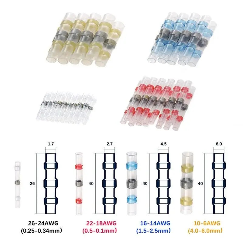 connecteur electrique thermoretractables ,choix de couleurs et différentes longueurs