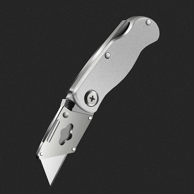 Cutter | Précision Pro-cutter de poche robuste utilitaire pliant en alliage d’aluminium-lames remplaçables – clip de ceinture pour entrepôt, tapis et bricolage