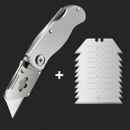 Cutter | Précision Pro-cutter de poche robuste utilitaire pliant en alliage d’aluminium-lames remplaçables – clip de ceinture pour entrepôt, tapis et bricolage