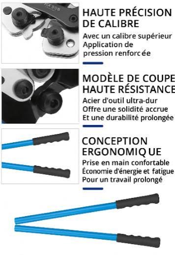  pince a sertir à haute précision, haute résistance, conception ergonomique