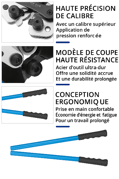  pince a sertir à haute précision, haute résistance, conception ergonomique