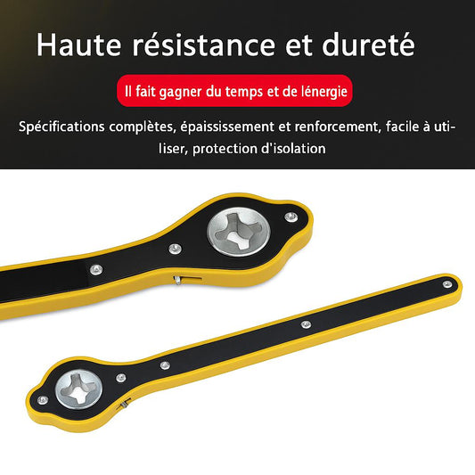 deux CLE A cliquet Multi usage jaunes , résistance , durabilité ,gain de temps et d'énergie