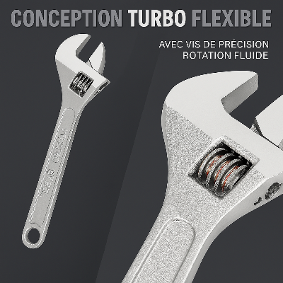 deux CLE A molette argentes , conception turbo flexible