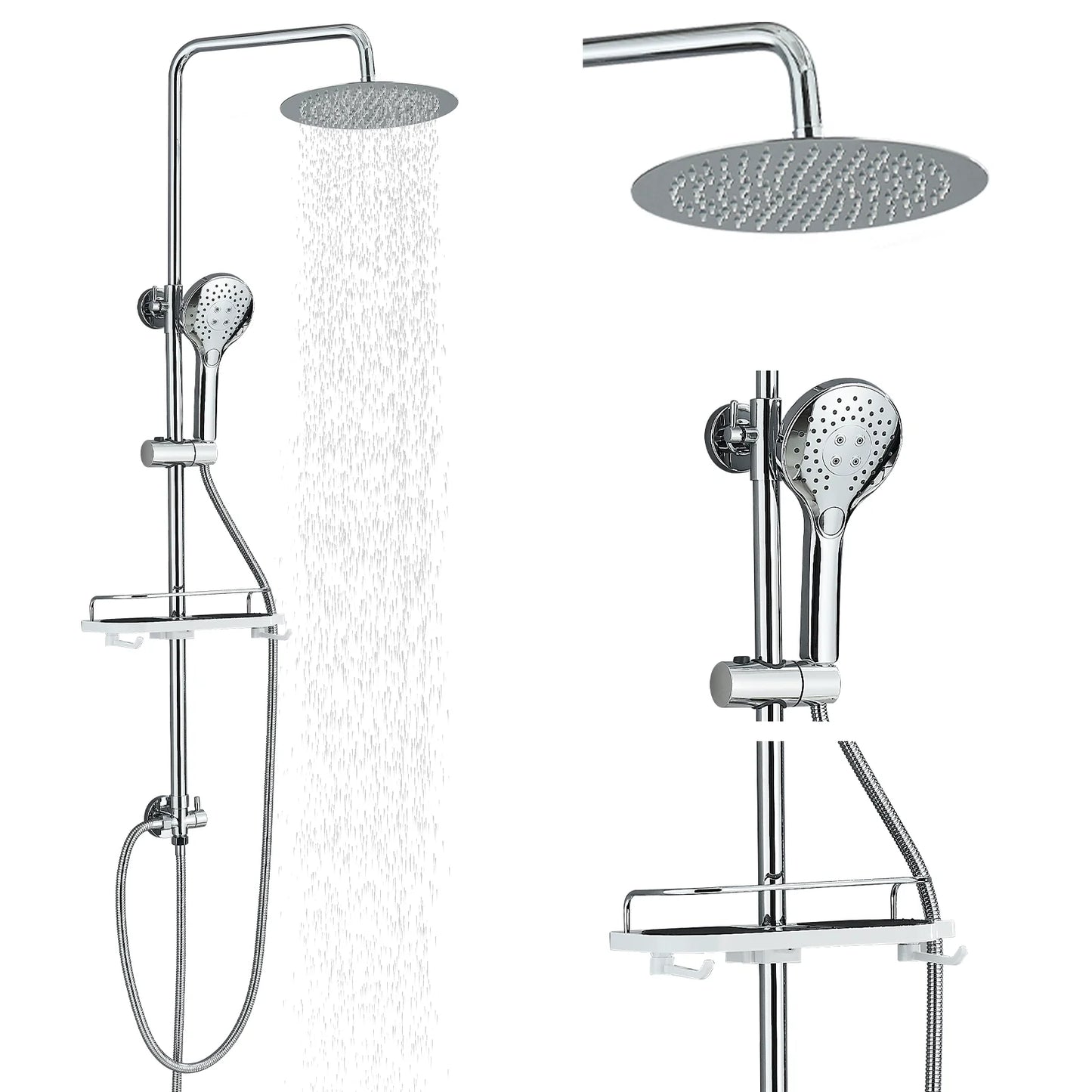 Deux Colonne de douche chromee , pommeau circulaire