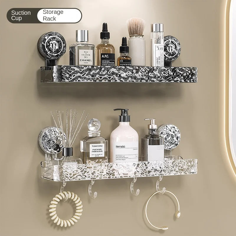 deux Etagere salle de bain grise et blanche  à deux étages