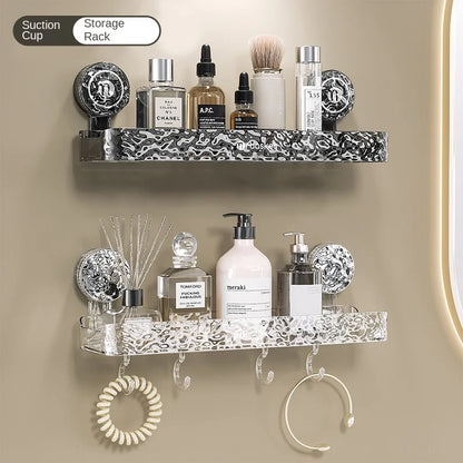 deux Etagere salle de bain grise et blanche  à deux étages