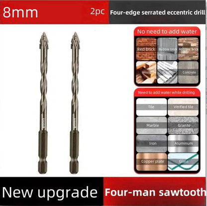 deux Foret perceuse excentrique  quatre  aretes en alliage 8mm