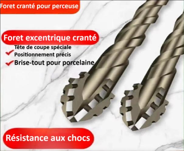 deux Foret perceuse excentrique  crantes quatre  aretes en alliage resistance chocs