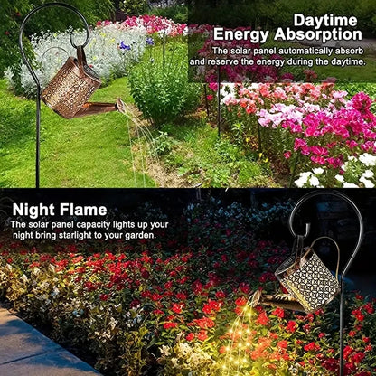 deux Lampe solaire extérieur se chargent le jour et éclairent la nuit dans jardin