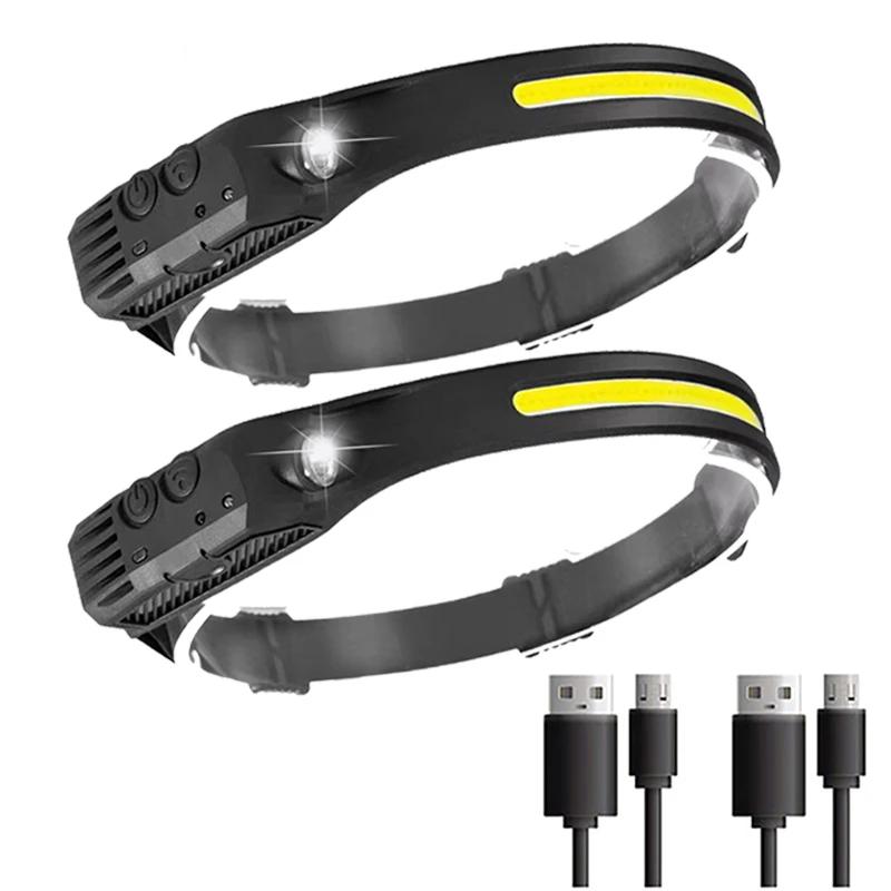 deux Lampe  Frontale à un bandeau avec usb-c 