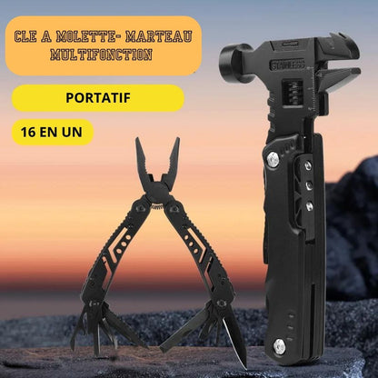deux Pince Multifonction noir  un ouvert   pratique seize outils en un