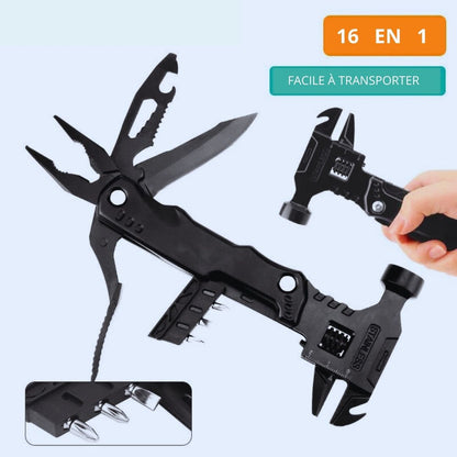 deux Pince Multifonction noir  un ouvert seize outils en un trois embouts