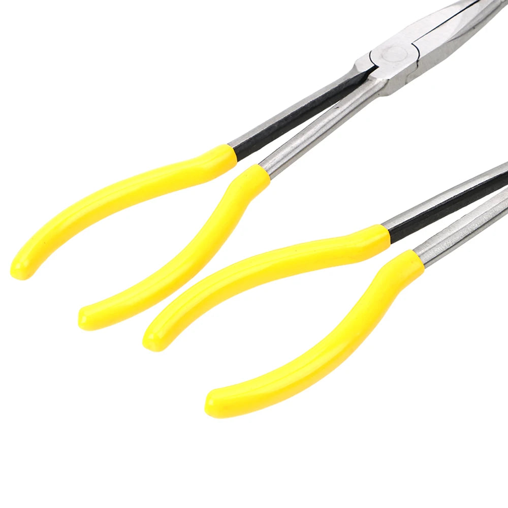 Jeu de deux pince bec long poignée ergonomique jaune