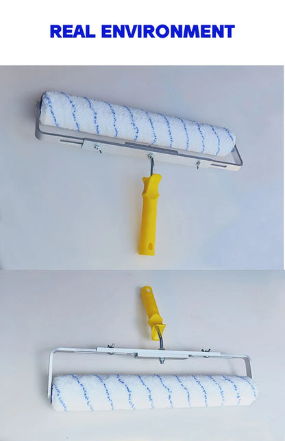 deux rouleau peinture blancs à poignees jaunes