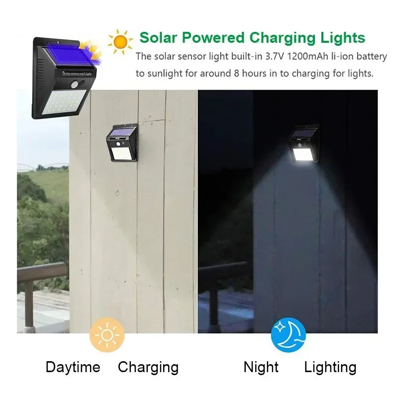  devant  garage, deux Lampe-solaire-extérieur-charge-garage jour-énergie-gratuite-la-nuit