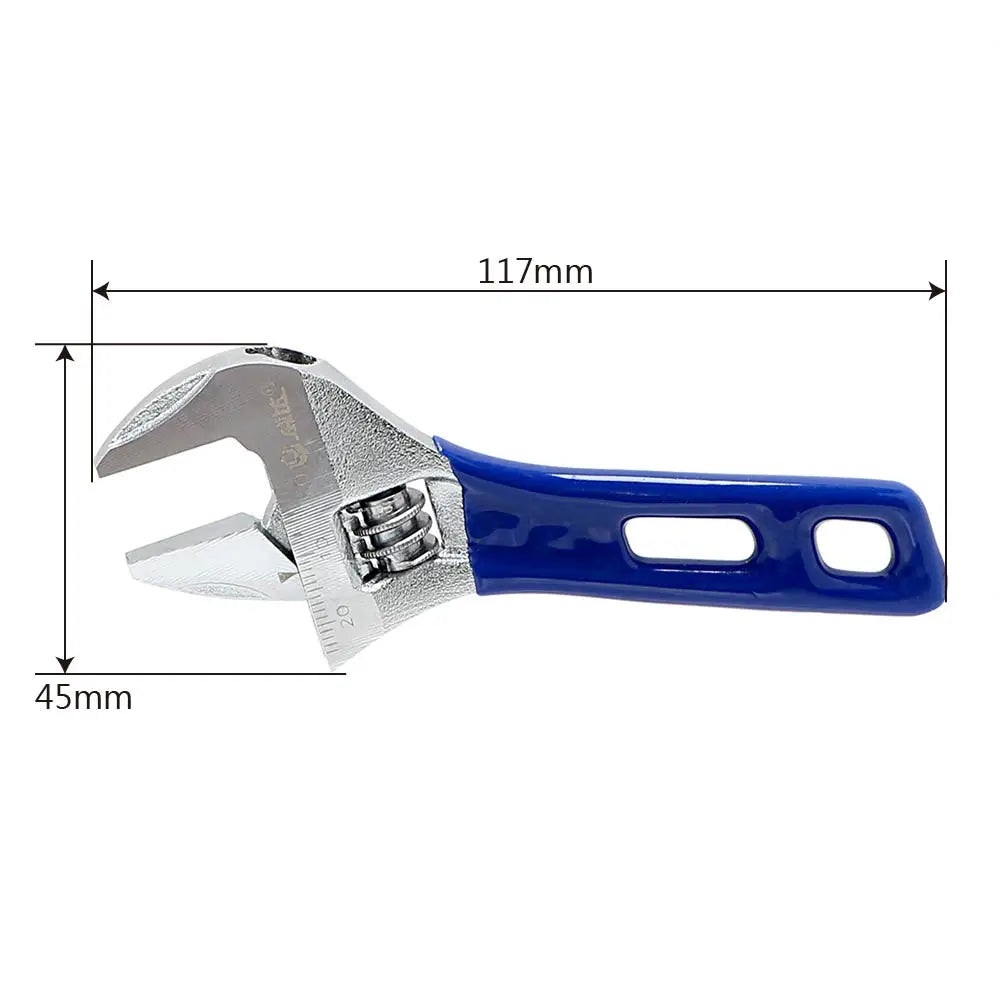 Dimensions  de  117 mm de CLE A molette à poignée ergonomique   bleue