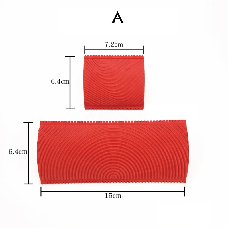 dimensions 7.2x6.4 et 6.4x15cm Rouleau peinture effet bois imitation veinage, outil de décoration murale pour faux bois
