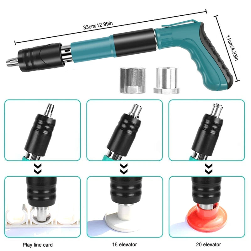 dimensions Cloueuse electrique bleu pistolets a clous securise 
