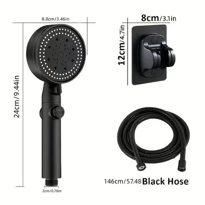 Dimensions Mitigeur Douche noir avec flexible