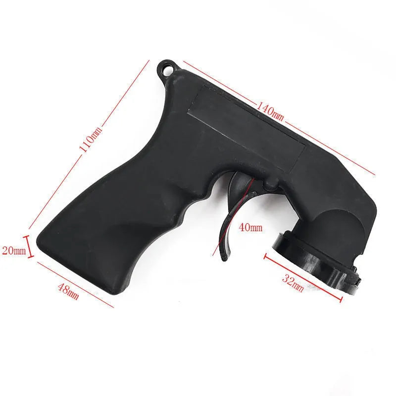 dimensions Pistolet peinture noir, gachette rouge , quatorze cm