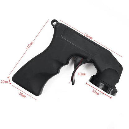 dimensions Pistolet peinture noir, gachette rouge , quatorze cm