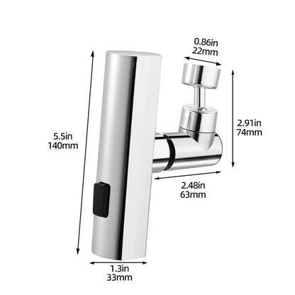Dimensions du Robinet Cuisine argenté , Cascade à trois modes