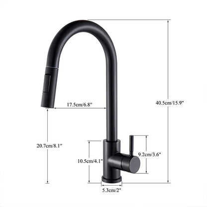 Dimensions du Robinet cuisine noir extractible