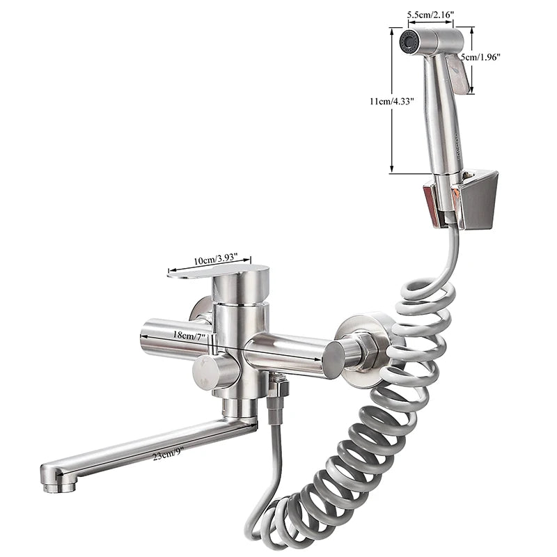 Dimensions du Robinet de cuisine nickel avec douchette