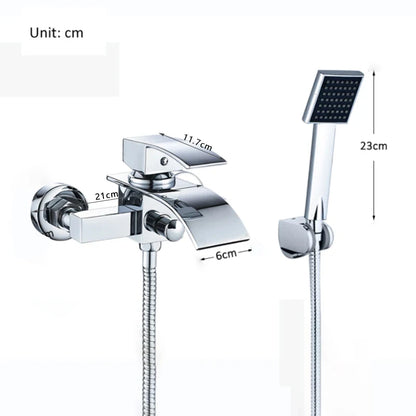 dimensions de douchette et du robinet du Mitigeur baignoire argente