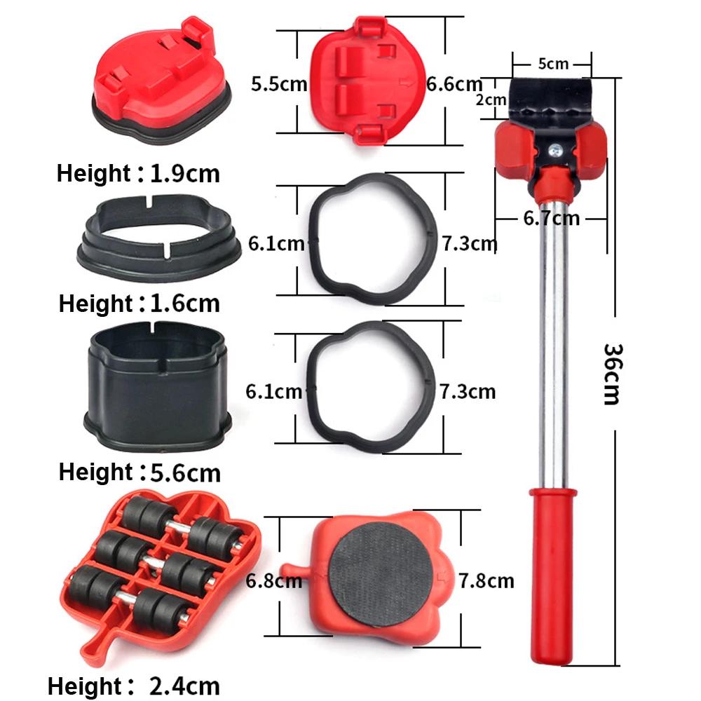 dimensions éléménts du lève-meuble pour soulever et déplacer facilement machines et meubles maison